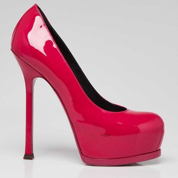 Yves Saint Laurent Pink Patent Leather Tribtoo Platform Pumps Size 5.5/36 - Picture 2 of 5
